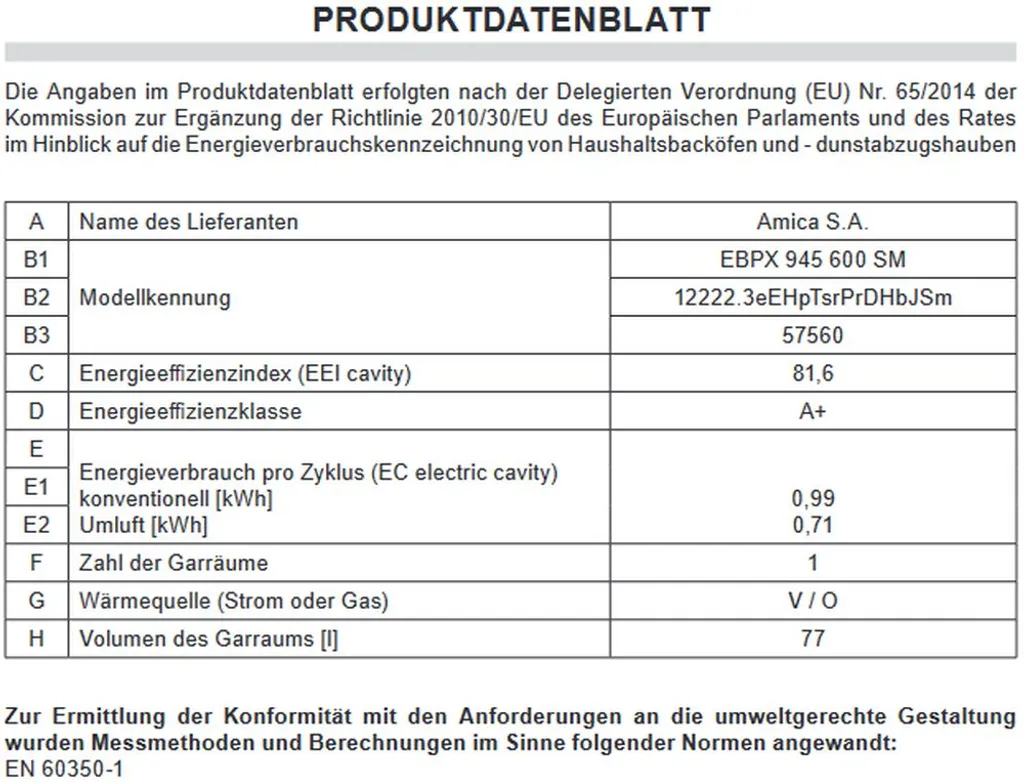 Amica - EBPX 945 600 SM - Pyrolyse-Einbau-Backofen - Matt Schwarz 6 Amica - EBPX 945 600 SM - Pyrolyse-Einbau-Backofen - Matt Schwarz – Bild 4