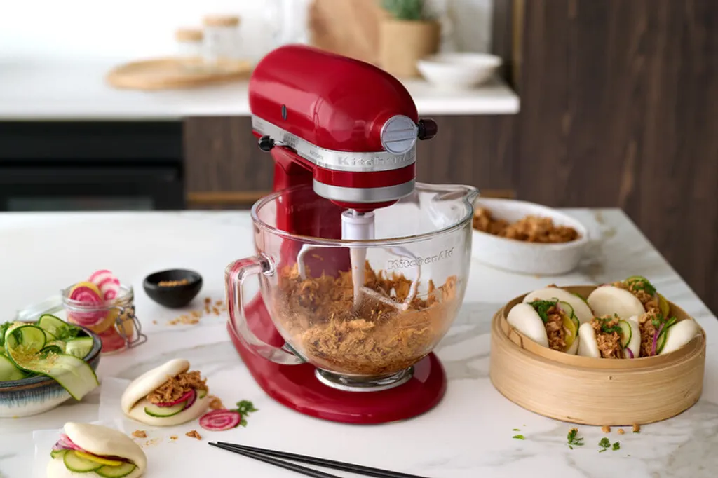 KitchenAid 4,8 L 5KSM175 Artisan Küchenmaschine Set 4 Gemüseschneider+Fleischwolf+Spritzgebäckvors, Farbe:Liebesapfelrot 4 KitchenAid 4,8 L 5KSM175 Artisan Küchenmaschine Set 4 Gemüseschneider+Fleischwolf+Spritzgebäckvors, Farbe:Liebesapfelrot – Bild 2