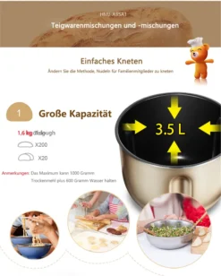 Bear Küchenmaschine 3,5l 120W Knetmaschine Standmixer 5 Ebenen Rührmaschine -Bosch Verkäufe 0aab038d78abe0b509431ce83759ba1d