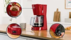 Bosch TKA3A034 CompactClass Kaffeemaschine Extra Rot -Bosch Verkäufe 0cfe8df1bfd3845ed102cb90dd2ed887