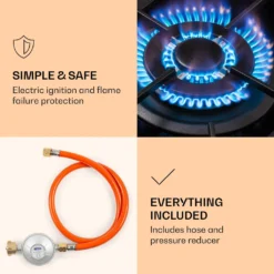 Klarstein Alchemist Gaskochfeld . Wokbrenner Aus Aluminium , Inklusive Schlauch Und Druckminderer , Elektrische Zündung , Für Flüssig- Oder Erdgas , Glaskeramik -Bosch Verkäufe 1086b49e0619145b270ef09113294e1b