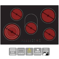 PKM Glaskeramik-Kochfeld Ceranfeld Mit Edelstahlrahmen EB-C5-3KBTC Touch Control 77cm -Bosch Verkäufe 10f11a50ed00ac99307d4f83c9e5f867