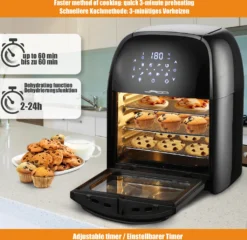 Jago® XXXL 8in1 Heißluftfritteuse 12L + 10 Zubehör - 1800W, LED Display Mit Touch Screen, 8 Programme / Timer, Ohne ÖL - Airfryer, Heißluft, Fritteuse, Heißluftofen, Backofen, Dehydrator, Grill 25 Jago® XXXL 8in1 Heißluftfritteuse 12L + 10 Zubehör - 1800W, LED Display Mit Touch Screen, 8 Programme / Timer, Ohne ÖL - Airfryer, Heißluft, Fritteuse, Heißluftofen, Backofen, Dehydrator, Grill -Bosch Verkäufe 14f60228ce30087abcb3514a001a5571