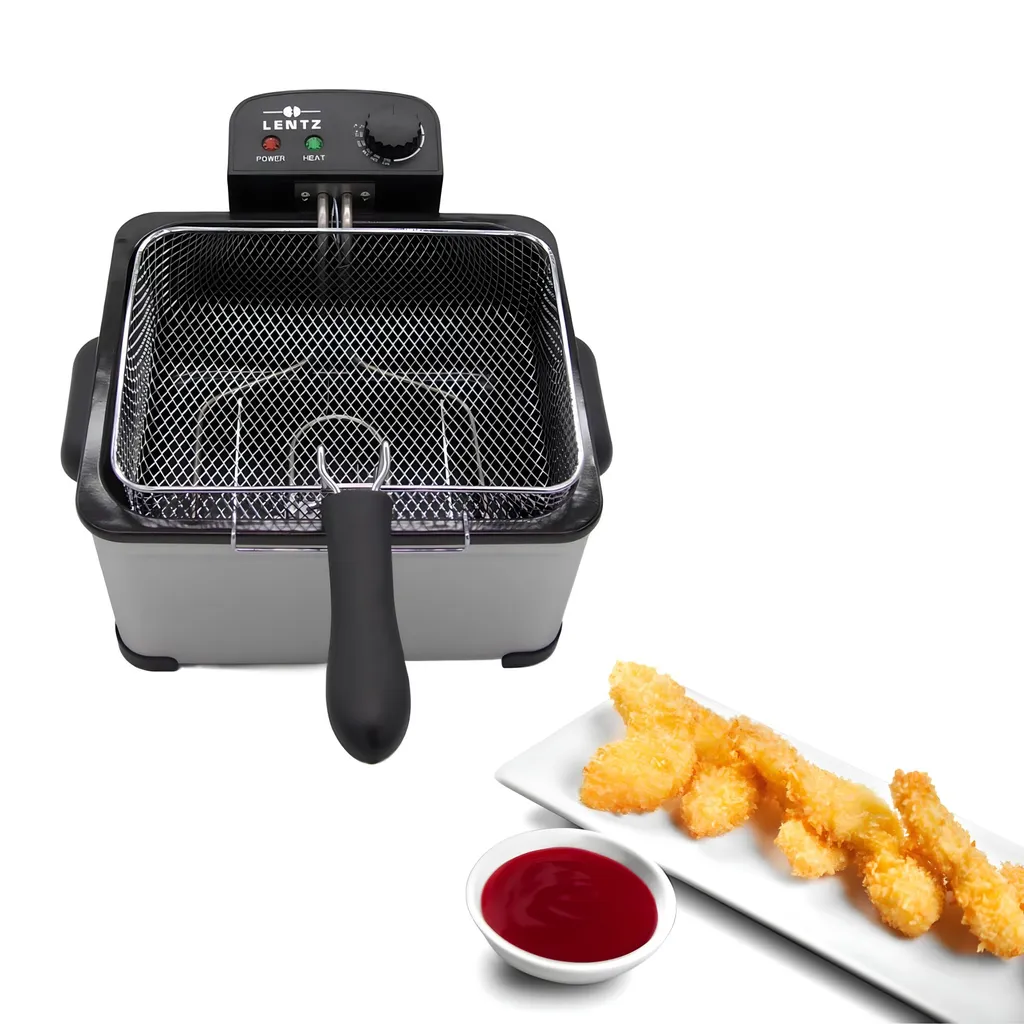 Lentz 5 Liter Edelstahl Kaltzonen-Fritteuse Mit Deckel Inkl. Fritierkorb 2000 Watt Friteuse 8 Lentz 5 Liter Edelstahl Kaltzonen-Fritteuse Mit Deckel Inkl. Fritierkorb 2000 Watt Friteuse – Bild 6