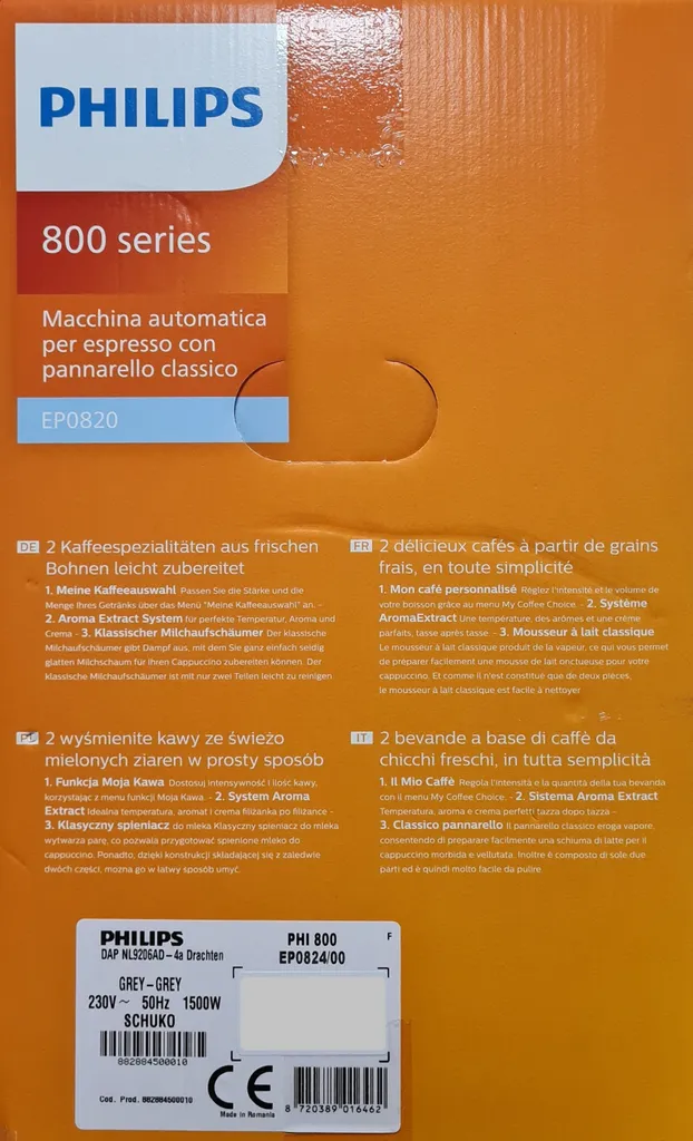 PHILIPS Kaffeevollautomat 800 Series EP0824/00 Mit Automatischer Entkalkung 6 PHILIPS Kaffeevollautomat 800 Series EP0824/00 Mit Automatischer Entkalkung – Bild 4