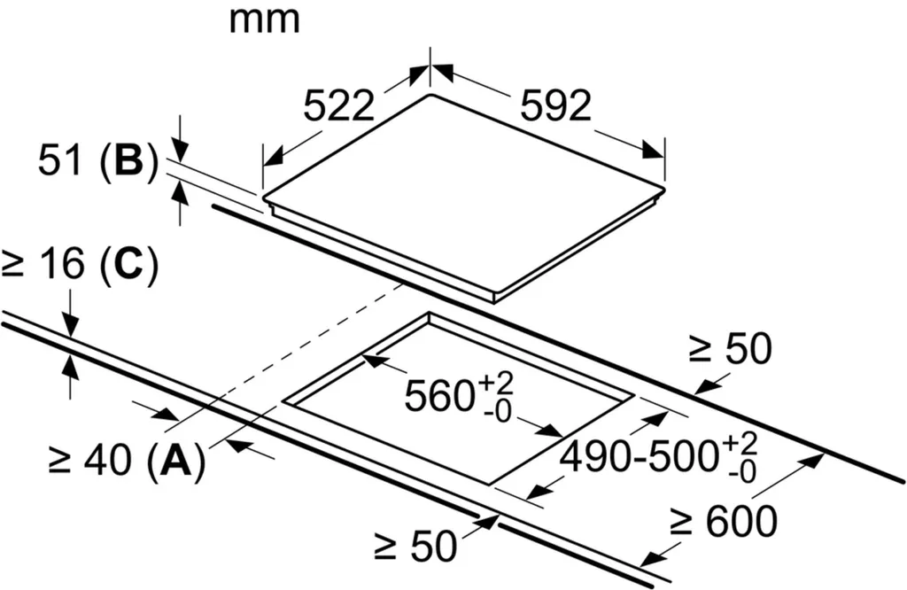 Bosch Induktionskochfeld PVS651FC5E 60cm Autark CombiZone Timer Boost 9 Bosch Induktionskochfeld PVS651FC5E 60cm Autark CombiZone Timer Boost – Bild 7