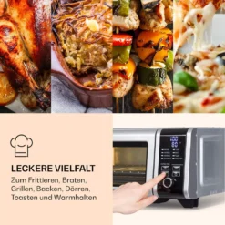 Die Klarstein Vita-Crisp Heißluftfritteuse Ist Ein Schlanker Alleskönner In Der Küche. Ihre 8 Unterschiedlichen Funktionen - Frittieren, Barten, Grillen, Dörren, Toasten, Backen, Warmhalten Und Pizza-Modus - Kannst Du Ganz Bequem über Das Frontseitige Display Mit Drehknopf Einstellen. Das Vierteilige Zubehör-Set Liefert Dir Alles, Was Du Für Heiße, Knusprige Snacks Brauchst. Dank Des Geräumigen Innenraums Wird Die Vita-Crisp Spielend Mit 33-cm-Pizzen Fertig. Die Reinigung Gestaltet Sich Dank Cle -Bosch Verkäufe 1b215cd318aff97f9f95f8e900920451
