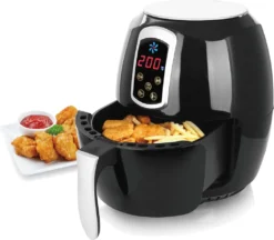 Heißluftfritteuse, Airfryer, Smart Fryer, Frittieren Ohne Öl, 3,6 Liter Volumen, 1400 Watt, Schwarz, Heissluft-Fritteuse,