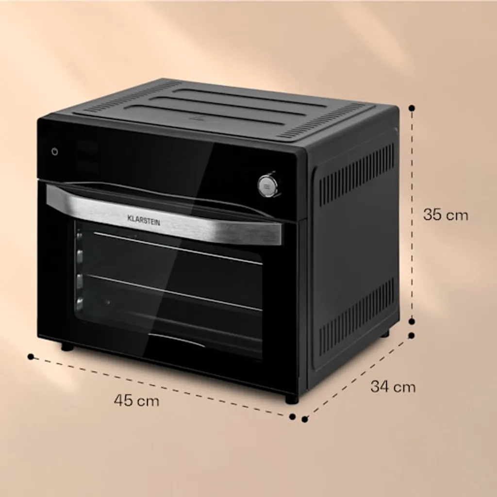 Klarstein Vigor Air Heißluftfritteuse XXL - Airfryer Mit 1800 W - 30 Liter - 18 Programme - Ober- Und Unterhitze - Digitales Bedienfeld Mit Touchscreen - Edelstahl 9 Klarstein Vigor Air Heißluftfritteuse XXL - Airfryer Mit 1800 W - 30 Liter - 18 Programme - Ober- Und Unterhitze - Digitales Bedienfeld Mit Touchscreen - Edelstahl – Bild 7