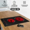 Jago® Glaskeramikkochfeld - Autark, Rahmenlos, 1200/1800 Watt, Für Alle Kochtöpfe, Ø 16/20 Cm, 9 Leistungsstufen, Timer-Automatik, Schwarz - Ceranfeld, Cerankochfeld, Kochfeld, Kochfelder