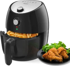 Aigostar Heißluftfritteuse 4,2L, 1500W Heisluftfritöse Ohne Öl Perfekt Für Kleine Haushalte, 30-Time, Air Fryers, Abnehmbarer Frittierkorb, Automatischer Ausschaltfunktion, Schwarz