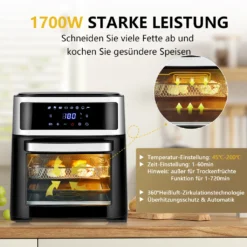 COSTWAY 13L Heißluftfritteuse, 8 In 1 Heißluft Backofen, Luftfritteuse 1700W Fritteuse Airfryer Mit 60min Timer, 45-200℃ Temperaturregelung -Bosch Verkäufe 2743d6ed8412c28a945b416ef395e0cb