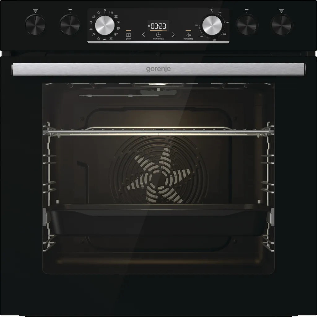 Gorenje Black Set 4 INDUCTION Einbauherd - Set Mit Induktions-Kochfeld Mit Edelstahlrahmen - 77L XXL Volumen - GentleClose - AirFry - PizzaMode - ChildLock - PerfectGrill - Teleskopauszüge - Schwarz 3 Gorenje Black Set 4 INDUCTION Einbauherd - Set Mit Induktions-Kochfeld Mit Edelstahlrahmen - 77L XXL Volumen - GentleClose - AirFry - PizzaMode - ChildLock - PerfectGrill - Teleskopauszüge - Schwarz