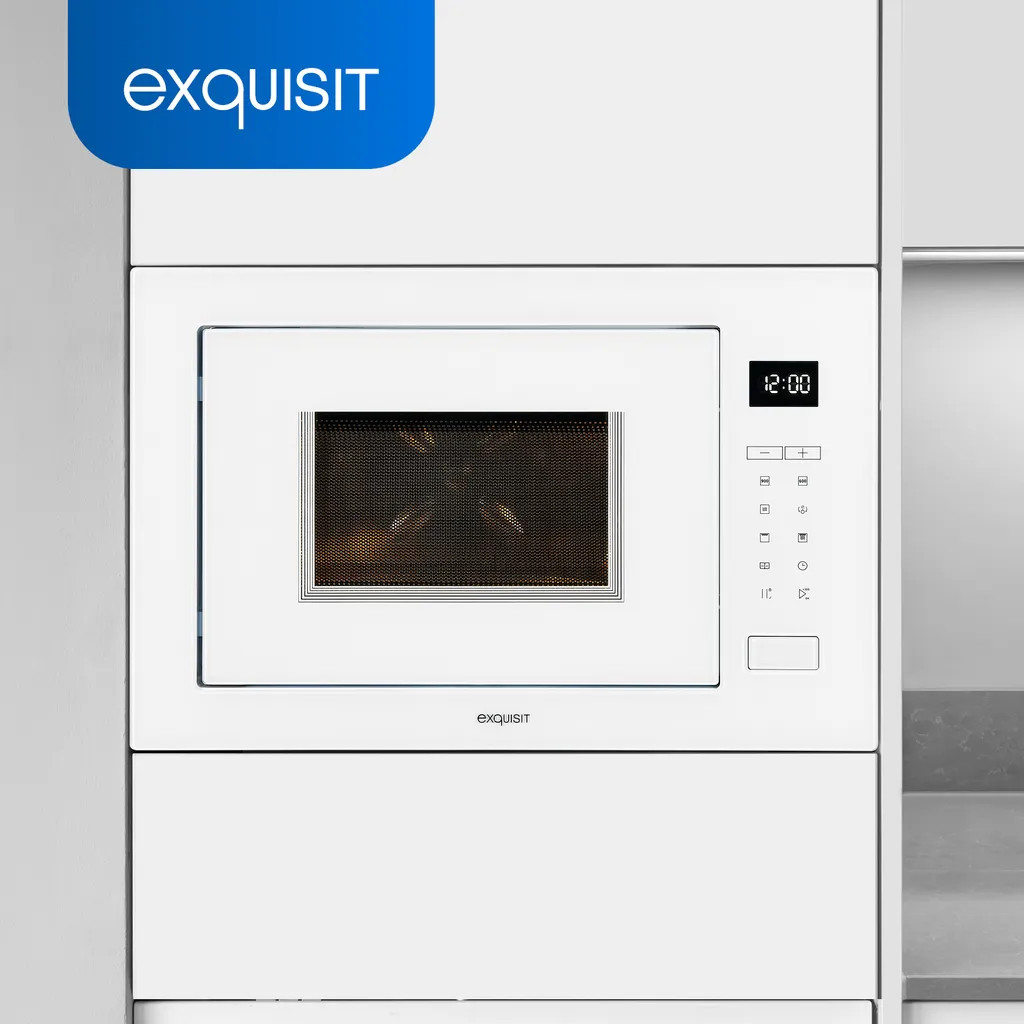 Exquisit Einbau-Mikrowelle EMW25-G-020 Weiss | 800 Watt | Timer | Grill 1200 Watt | 60 Cm Breite 4 Exquisit Einbau-Mikrowelle EMW25-G-020 Weiss | 800 Watt | Timer | Grill 1200 Watt | 60 Cm Breite – Bild 2