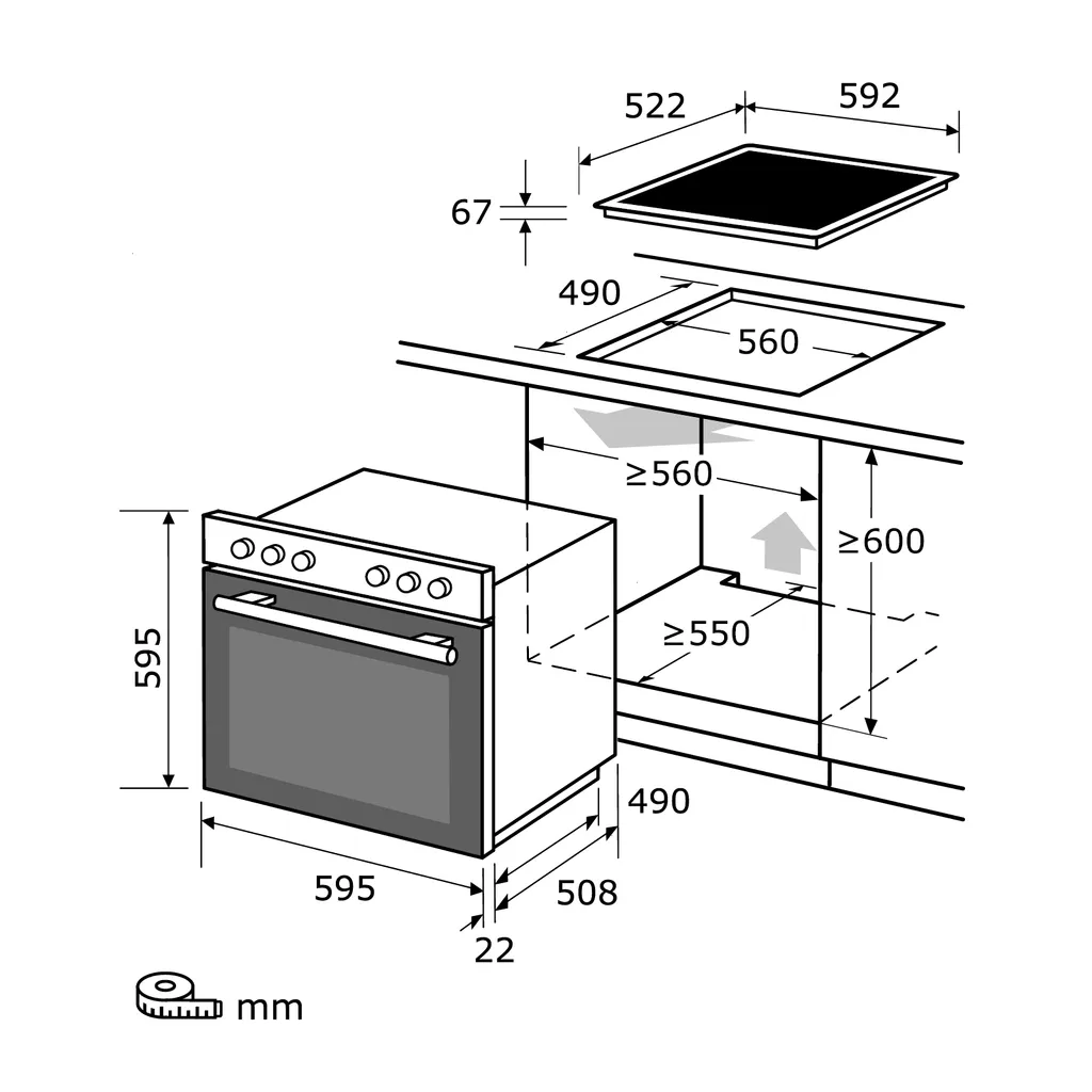 Exquisit EHE 185-1.2-Set Einbau-Herd Glaskeramikkochfeld | Ober-/Unterhitze | Inox 8 Exquisit EHE 185-1.2-Set Einbau-Herd Glaskeramikkochfeld | Ober-/Unterhitze | Inox – Bild 6