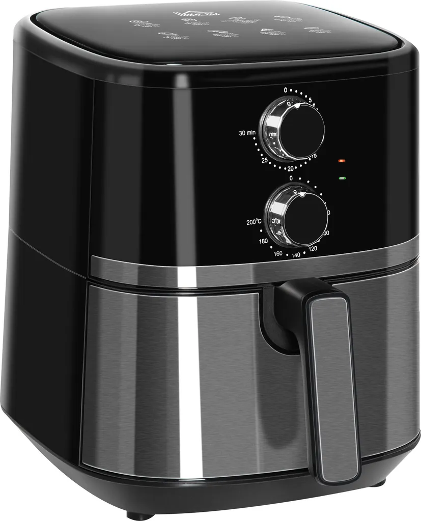 HOMCOM Heißluftfritteuse 4,5 L 1500W Mit 8 Menüs Antihaftbeschichteter Korb Für Gesundes ölfreies Fettarmes Kochen Stahl Schwarz 35,5 X 28 X 33,8 Cm 3 HOMCOM Heißluftfritteuse 4,5 L 1500W Mit 8 Menüs Antihaftbeschichteter Korb Für Gesundes ölfreies Fettarmes Kochen Stahl Schwarz 35,5 X 28 X 33,8 Cm