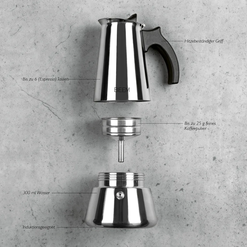Espresso Maschine Espressoo Kaffee Maschine Coffee Mokkakanne Induktion Beem 7 Espresso Maschine Espressoo Kaffee Maschine Coffee Mokkakanne Induktion Beem – Bild 5
