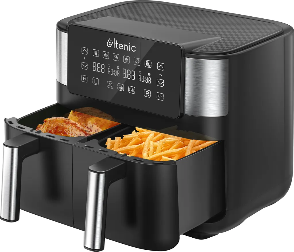 ULTENIC K20 Heißluftfritteuse, 3.8*2L XXL, 2850W, Doppelkammer - Touchscreen - Online - Rezepte 3 ULTENIC K20 Heißluftfritteuse, 3.8*2L XXL, 2850W, Doppelkammer - Touchscreen - Online - Rezepte