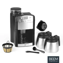 BEEM FRESH-AROMA-PERFECT Filterkaffeemaschine Mit Mahlwerk - Thermo | 2 Isolierkannen Kaffeemaschine Mahlwerk Timer 2x Thermoskanne Filterkaffeemaschine Kaffeeautomat -Bosch Verkäufe 3021af1bba59773ac6fa83558e1b2ceb