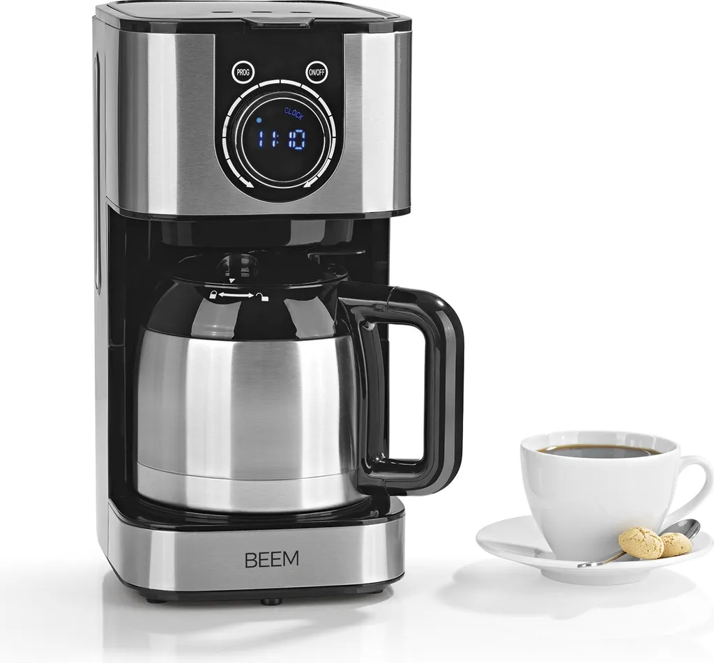 BEEM FRESH-AROMA-SWITCH Filterkaffeemaschine - Thermo Edelstahl 1 L Thermoskanne Bedienrad 24h-Timer 800 W Für 4-8 Tassen Kaffeemaschine Timer 13 BEEM FRESH-AROMA-SWITCH Filterkaffeemaschine - Thermo Edelstahl 1 L Thermoskanne Bedienrad 24h-Timer 800 W Für 4-8 Tassen Kaffeemaschine Timer – Bild 11