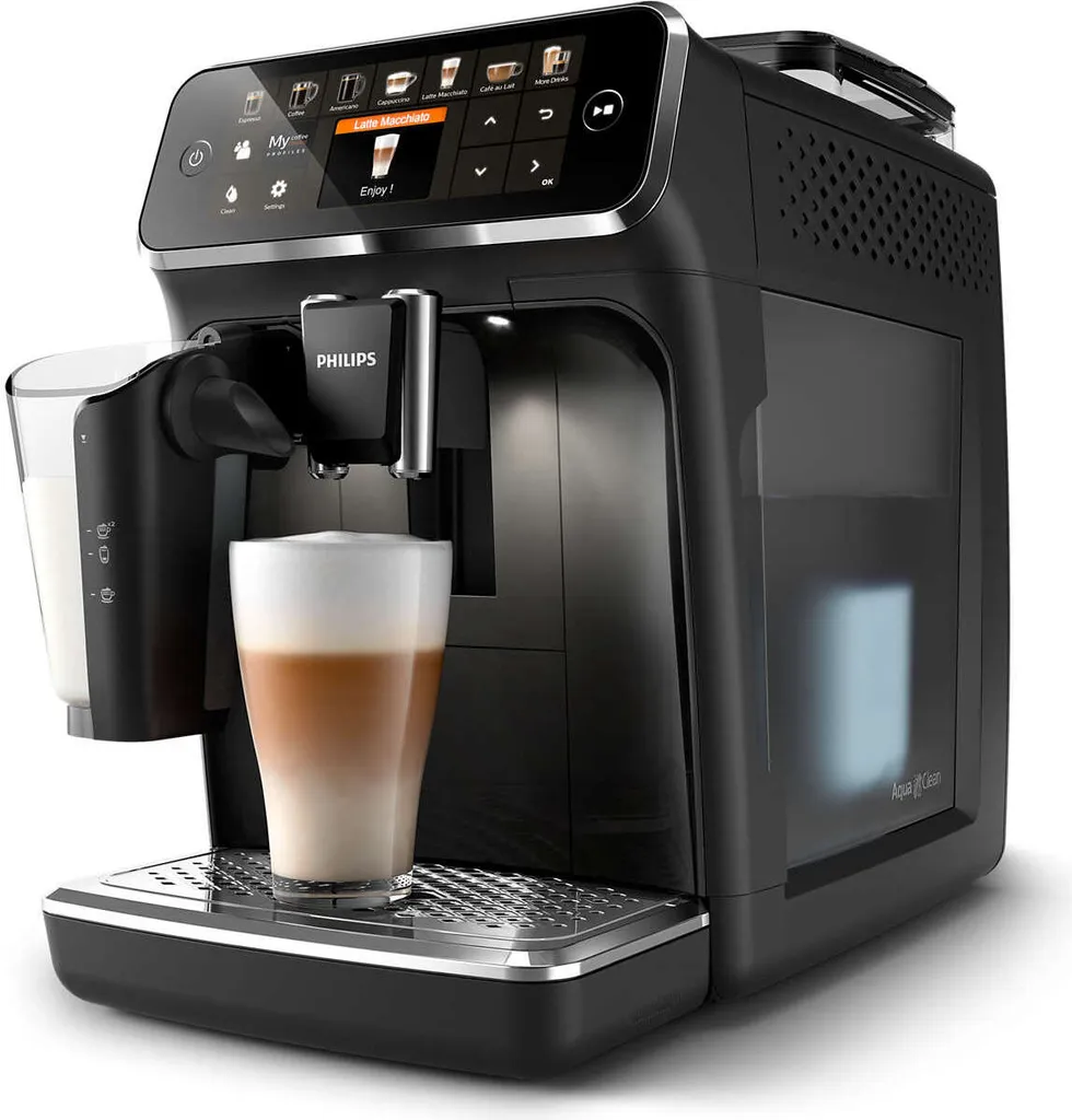 Philips Kaffeevollautomat 5400 Series, 12 Kaffeespezialitäten, LatteGo Milchsystem, Touchdisplay, Schwarz (EP5441/50) 4 Philips Kaffeevollautomat 5400 Series, 12 Kaffeespezialitäten, LatteGo Milchsystem, Touchdisplay, Schwarz (EP5441/50) – Bild 2