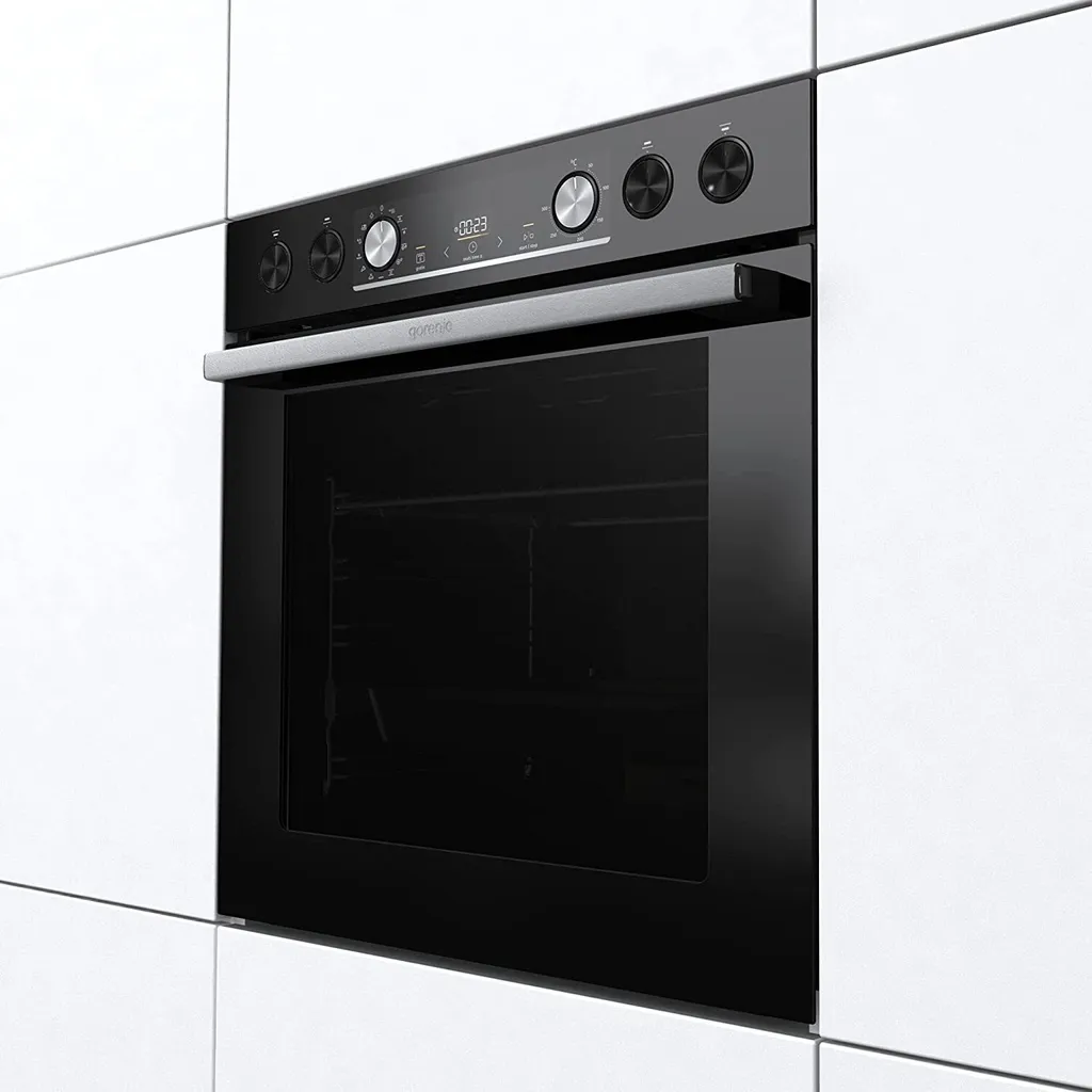 Gorenje Black Set 4 Einbauherd-Set Mit Glaskeramik-Kochfeld Mit Edelstahlrahmen, Heißluft - 77L XXL Volumen - ExtraSteam - GentleClose - EcoClean - AirFry - PizzaMode - PerfectGrill - Teleskopauszüge - Schwarz 6 Gorenje Black Set 4 Einbauherd-Set Mit Glaskeramik-Kochfeld Mit Edelstahlrahmen, Heißluft - 77L XXL Volumen - ExtraSteam - GentleClose - EcoClean - AirFry - PizzaMode - PerfectGrill - Teleskopauszüge - Schwarz – Bild 4
