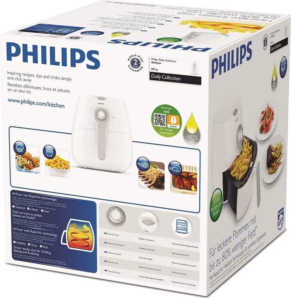 Philips Heißluftfritteuse Airfryer HD 9216/80 - Fassungsvermögen 800g - 1.425 Watt 15 Philips Heißluftfritteuse Airfryer HD 9216/80 - Fassungsvermögen 800g - 1.425 Watt – Bild 13