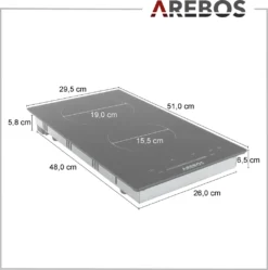 AREBOS Glaskeramikkochfeld, 3000 W, 2 Kochfelder, 30cm, Autark, Mit Sensor Touch -Bosch Verkäufe 34a72430c0db1cb4a0c3d8e70888c39a 1