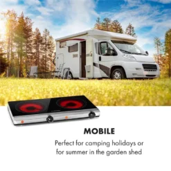 Klarstein Cookbuddy Doppelkochfeld , 2400W , Infrarot , Glaskeramik , Mobile Kochplatte , 2 X 18 Cm (Ø) Kochzone , 5 Temperaturstufen , Überhitzungsschutz , Elektrisch , Camping-Kochfeld , Edelstahl , Silber -Bosch Verkäufe 34b7ecad8d2126aa54db177c2679ab88