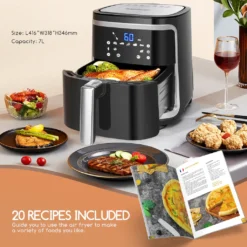 Aigostar Cube - 7L Heißluftfritteuse, Friteuse Heissluft 1900 W Heissluftfriteuse, 7 Programmen, Warmhalten, 20 Rezepte, Ohne Öl, Für 6-10 Personen, Air Fryer Mit Digitalem LED-Touchscreen, Schwarz -Bosch Verkäufe 39c2813907e8f21cf2407299fd83c928