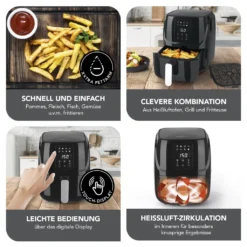 Heißluftfritteuse Fritteuse Fettarm Heißluft 1300W Touch Display Timer Schwarz -Bosch Verkäufe 3b09ebe9837288e14b5f9f4653f0c45d