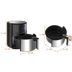 LLIVEKIT WAF0017DE Heißluftfritteuse Luftfritteuse Airfryer Heißluftfritöse Korb 10 Programmen Ohne Öl 5L 1400W 80-200℃ Schwarz -Bosch Verkäufe 3c3889f017afa4e52a4c0aa2c3f1f3d7