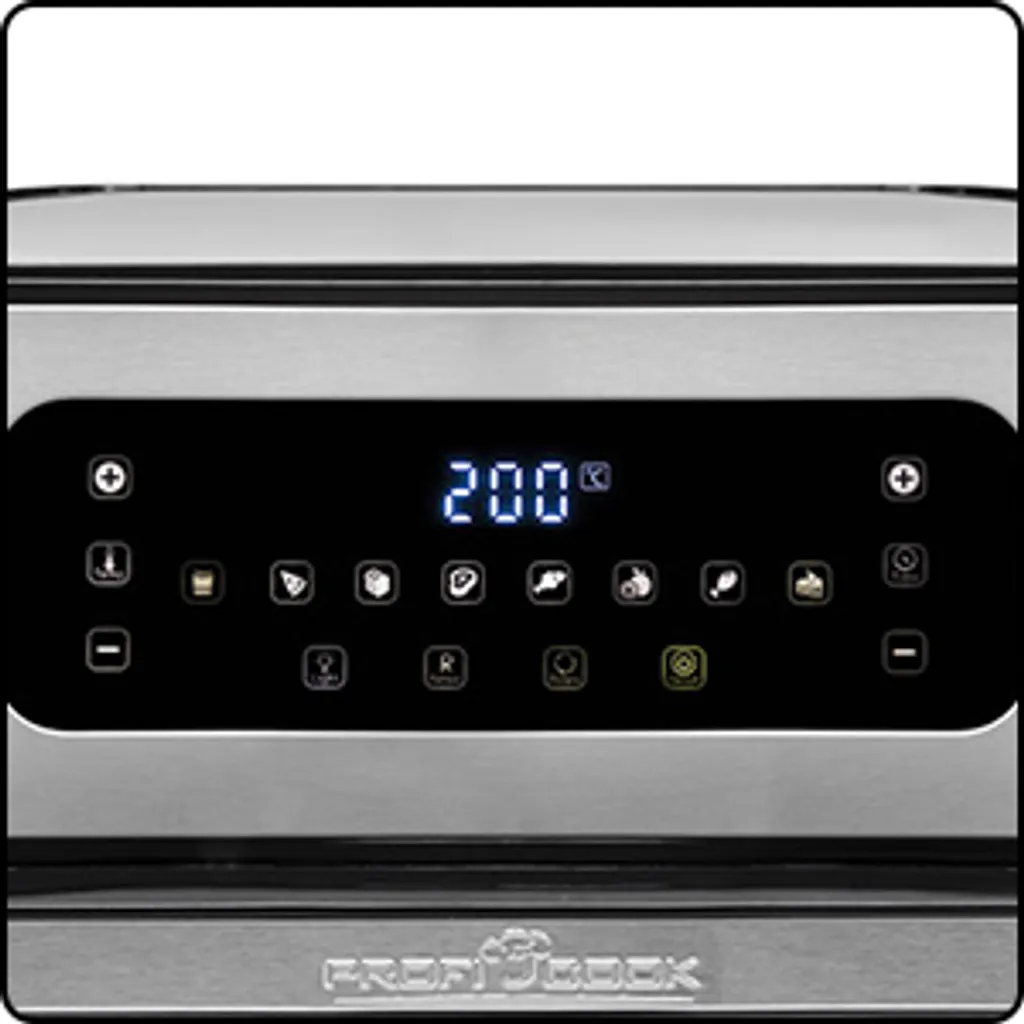 ProfiCook PC-FR 1200 H Heißluft-Fritteuse, 9 Automatikprogramme Inkl. Variabler Zeit Und Temperatureinstellung, Kapazität: Ca. 11 Liter, 4 Einschubhöhen Für Optimale Backergebisse, Edelstahl-schwarz 4 ProfiCook PC-FR 1200 H Heißluft-Fritteuse, 9 Automatikprogramme Inkl. Variabler Zeit Und Temperatureinstellung, Kapazität: Ca. 11 Liter, 4 Einschubhöhen Für Optimale Backergebisse, Edelstahl-schwarz – Bild 2
