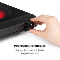 Klarstein Cookbuddy Doppelkochfeld, 2400W, Infrarot, Glaskeramik, Mobile Kochplatte, 2 X 18 Cm (Ø) Kochzone, 5 Temperaturstufen, Überhitzungsschutz, Elektrisch, Camping-Kochfeld, Edelstahl, Schwarz -Bosch Verkäufe 3ee7975d2beaf5104137deb7ca21fe1b