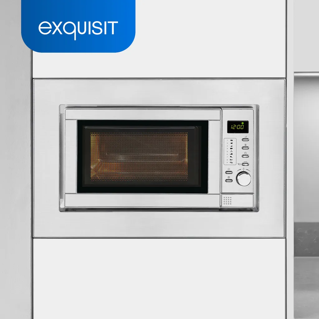 Exquisit Einbaumikrowelle EMW 19-7 G | 700 Watt | Grill | Edelstahl 4 Exquisit Einbaumikrowelle EMW 19-7 G | 700 Watt | Grill | Edelstahl – Bild 2