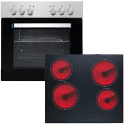 PKM Einbauherdset Backofen Glaskeramik Kochfeld Herdset BIC3 I-GK-IX-2 V2 - 59 L