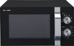 Sharp R204BA Solo-Mikrowelle 6 Leistungsstufen - 800 Watt Leistung Schwarz/Silber