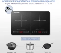 AMZCHEF Induktionskochfeld 2 Platten - 3500W - Induktionskochplatte Mit Sensor-Touch-Steuerung,Timer,3-Stunden-Timer,10 Temperaturstufen -Bosch Verkäufe 432856d8cfc99b6e19cffd5f86013d12