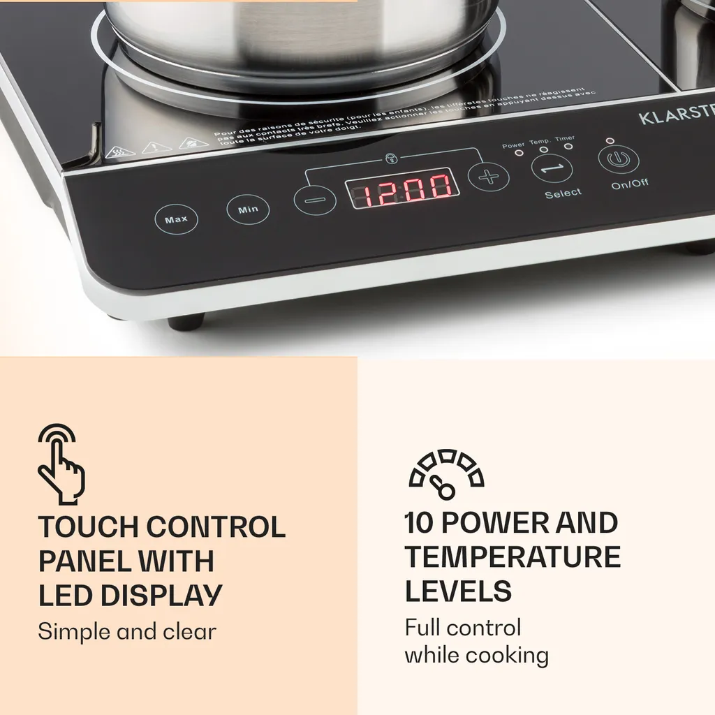 VariCook Slim Doppel-Induktionskochplatte 3500 W Timer 240° C Touch 6 VariCook Slim Doppel-Induktionskochplatte 3500 W Timer 240° C Touch – Bild 4