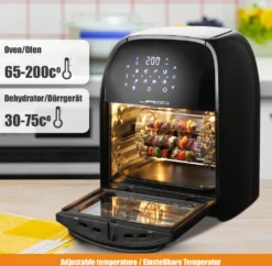 Jago® XXXL 8in1 Heißluftfritteuse 12L + 10 Zubehör - 1800W, LED Display Mit Touch Screen, 8 Programme / Timer, Ohne ÖL - Airfryer, Heißluft, Fritteuse, Heißluftofen, Backofen, Dehydrator, Grill 24 Jago® XXXL 8in1 Heißluftfritteuse 12L + 10 Zubehör - 1800W, LED Display Mit Touch Screen, 8 Programme / Timer, Ohne ÖL - Airfryer, Heißluft, Fritteuse, Heißluftofen, Backofen, Dehydrator, Grill -Bosch Verkäufe 47b0b6208650190ef8716d64c7c81831