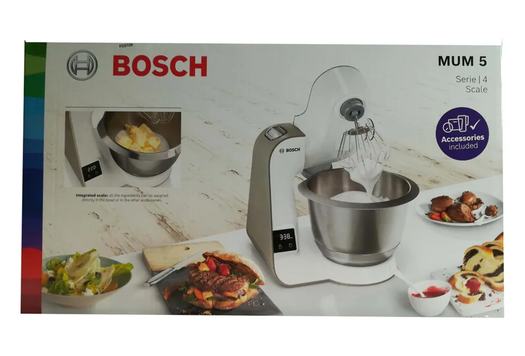 Bosch MUM5XW20 MUM 5 (champagne/weiß) Küchenmaschine, Rührschüssel, Knethaken, Flachrührer, Waage, Mixer-Aufsatz, Schneebesen 9 Bosch MUM5XW20 MUM 5 (champagne/weiß) Küchenmaschine, Rührschüssel, Knethaken, Flachrührer, Waage, Mixer-Aufsatz, Schneebesen – Bild 7