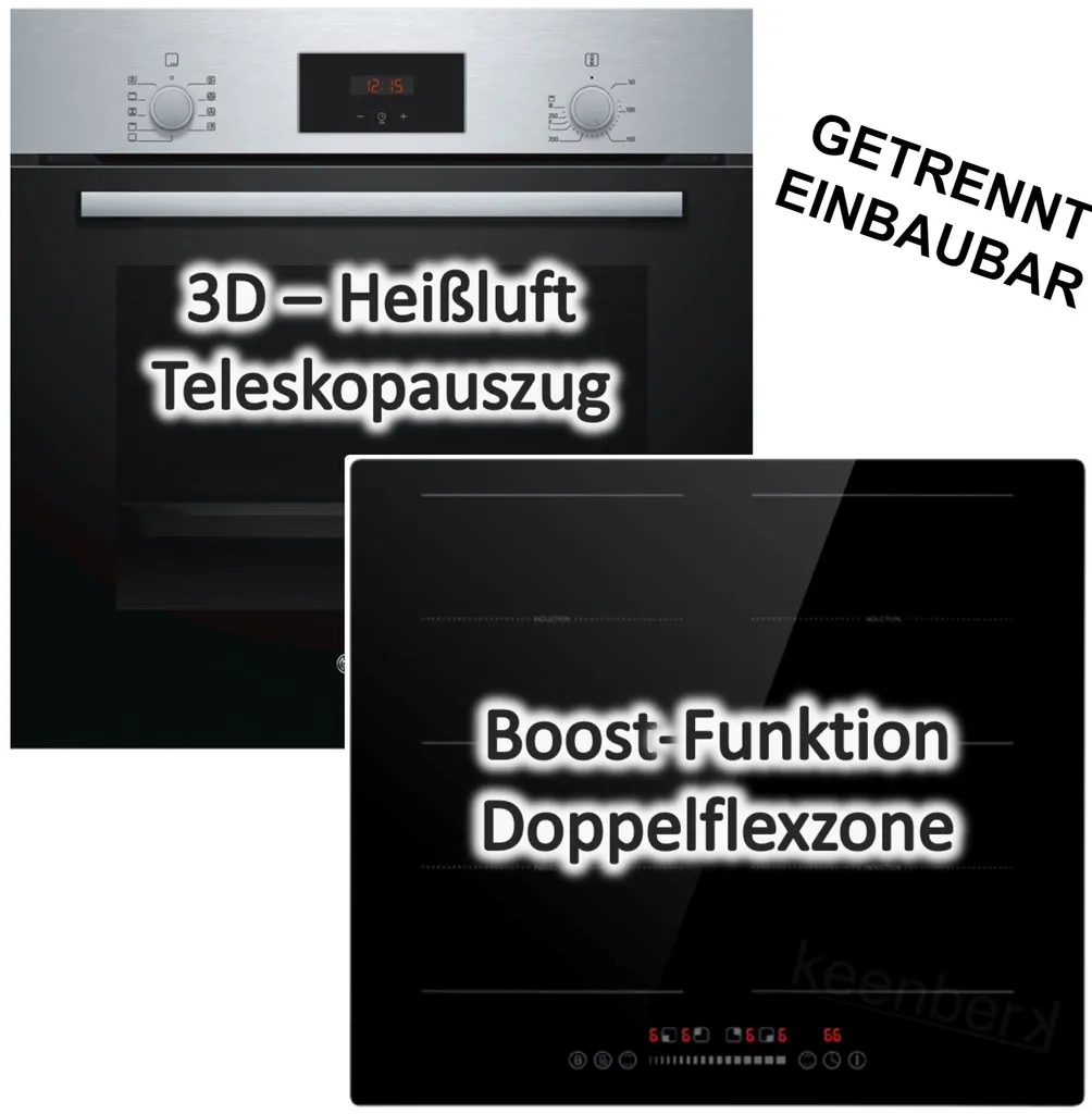 BOSCH Backofen HBF114 Mit PKM Induktionskochfeld IN4-2FZS Autark, 60cm 3 BOSCH Backofen HBF114 Mit PKM Induktionskochfeld IN4-2FZS Autark, 60cm