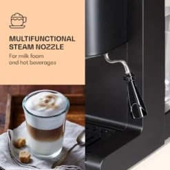 Klarstein Passionata 20 - Espressomaschine, Espresso-Automat, Kaffee-Maschine, 1350 Watt, 1,25 Liter, Automatischer Druckablass, Inkl. Milchschaum Düse Für Zubereitung Von Cappuccino, Schwarz -Bosch Verkäufe 49f8e8cf8820b4bf08b4622b95477f4c