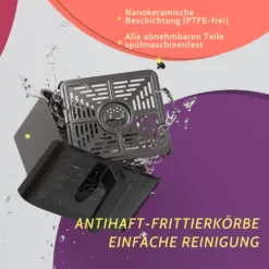 KYVOL Heißluftfritteuse XXL, 5,7L Heißluft-Fritteuse Mit Digitalem LED-Touchscreen, Fritteusen Airfryer Mit Sichtfenster 8 Kochprogrammen, Rezepte Auf Deutsch, Antihaft-Frittierkörben, Ohne Fett, 1350W -Bosch Verkäufe 4c644510eb46cf4ace60cbe2d942245c