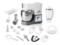 Küchenmaschine GUSTUS GULIVER II ETA112890010, 1200 W, PULSE Funktion, Ganzmetallausführung, Kneten, Schlagen, Mixen, Faschieren, Fleischwolf, Füllen Von Würsten