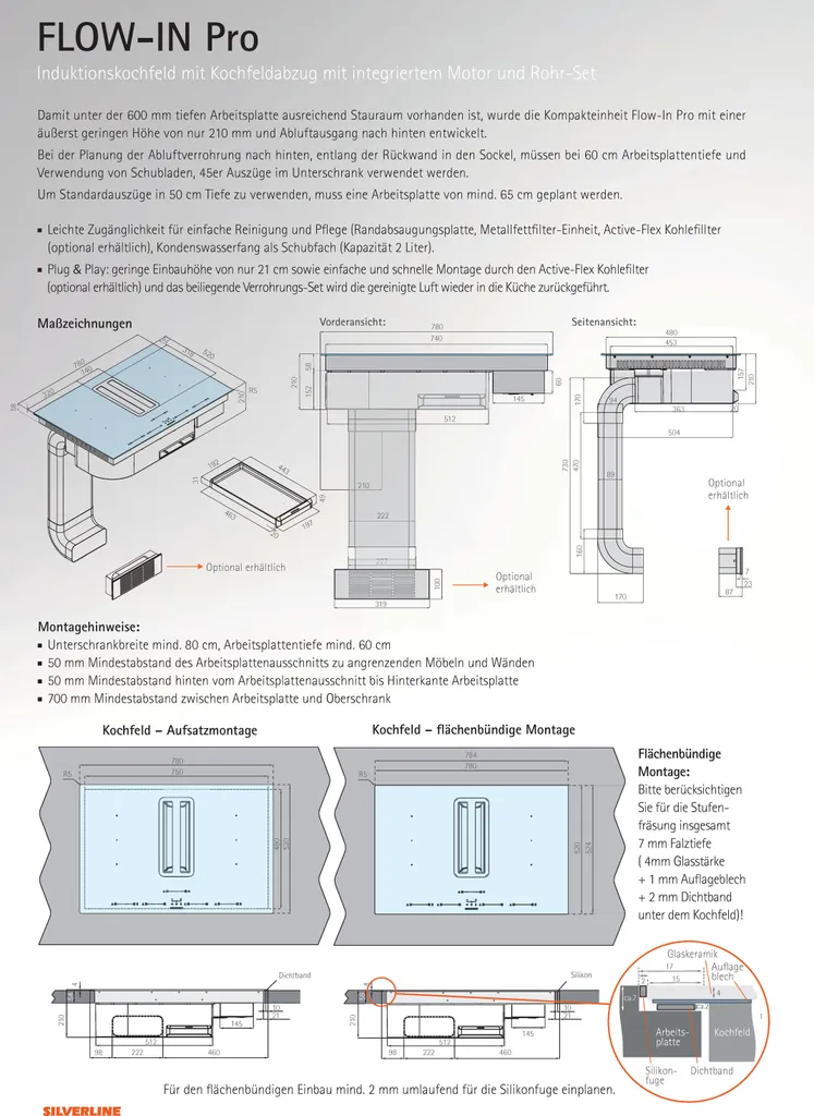 Silverline FLPK 820 ES Flow-In Pro Induktionskochfeld Mit Abzug 80 X 52 Cm 12 Silverline FLPK 820 ES Flow-In Pro Induktionskochfeld Mit Abzug 80 X 52 Cm – Bild 10
