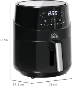 HOMCOM Heißluftfritteuse 4,5 L 1500W Mit 8 Menüs LED-Display Antihaftbeschichteter Fritterkorb Für Gesundes ölfreies Fettarmes Kochen Schwarz 28 X 35,1 X 33 Cm -Bosch Verkäufe 58a910656495378102544a345deb5e39