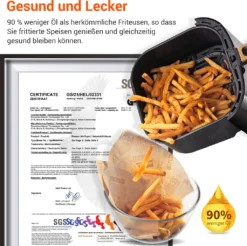 ULTENIC K10 XL Heißluftfritteuse, 5L Airfryer Mit 11 Programmen, Airfryer Mit Online-Rezepten, Touchscreen,1500W [Energieklasse A+++] -Bosch Verkäufe 5bc2c5a63f6648351fe6fb0e10008944