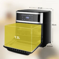 COSTWAY 13L Heißluftfritteuse, 8 In 1 Heißluft Backofen, Luftfritteuse 1700W Fritteuse Airfryer Mit 60min Timer, 45-200℃ Temperaturregelung -Bosch Verkäufe 5e8db1fbf5964d234868599d5b6bbf95