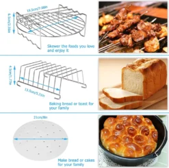 Zubehör Heißluftfritteuse, 8 Zoll 14 Stück Zubehörset Für Airfryer Fritteusen Für COSORI Ninja Philips Tefal Für Luftfritteuse 3.7QT-6.8QT -Bosch Verkäufe 60313fdf2df5a482748d8c9ccab0c2fd